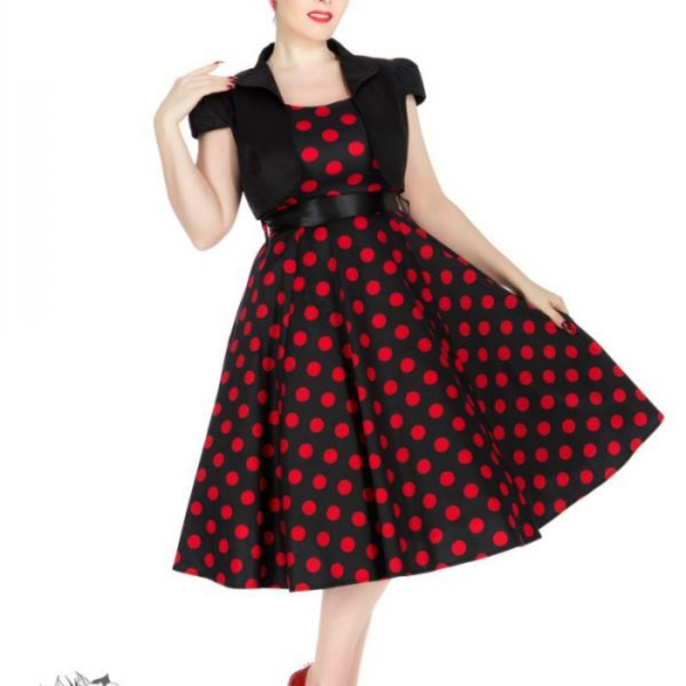 Black&red polkadot swing dress